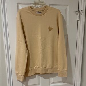 Classic Crewneck Sweater with Heart Detail